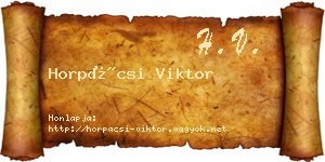 Horpácsi Viktor névjegykártya